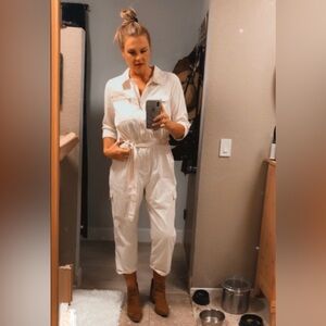 Cream coverall jumpsuit Large